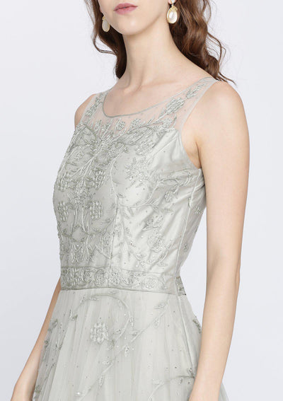 Mehendi Stonework Net Designer Gown-Koskii
