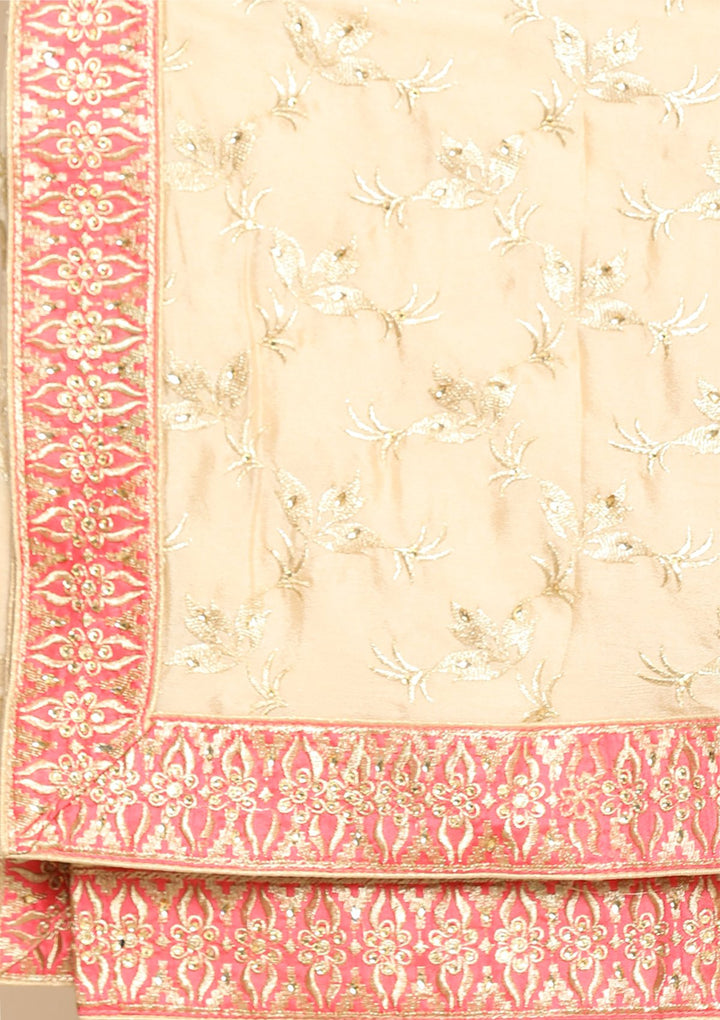 pink and beige designer salwar suit-Koskii