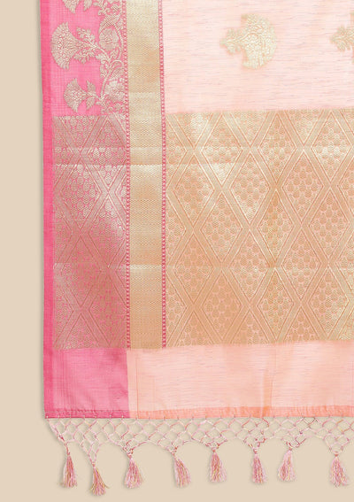 Pink Zariwork Brocade Designer Saree - koskii