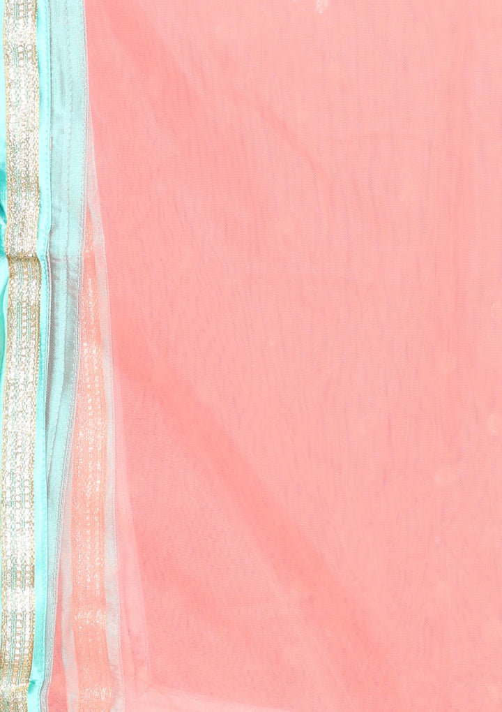 Pink Zardozi Satin Designer Lehenga-Koskii