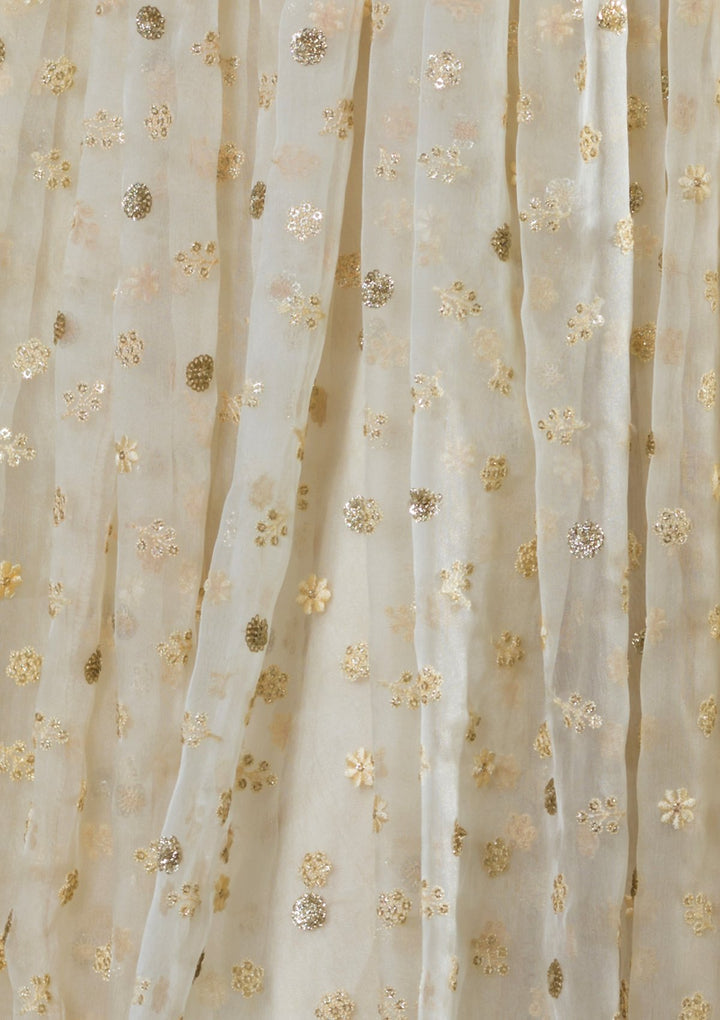 Yellow Embellished Net Designer Lehenga-Koskii