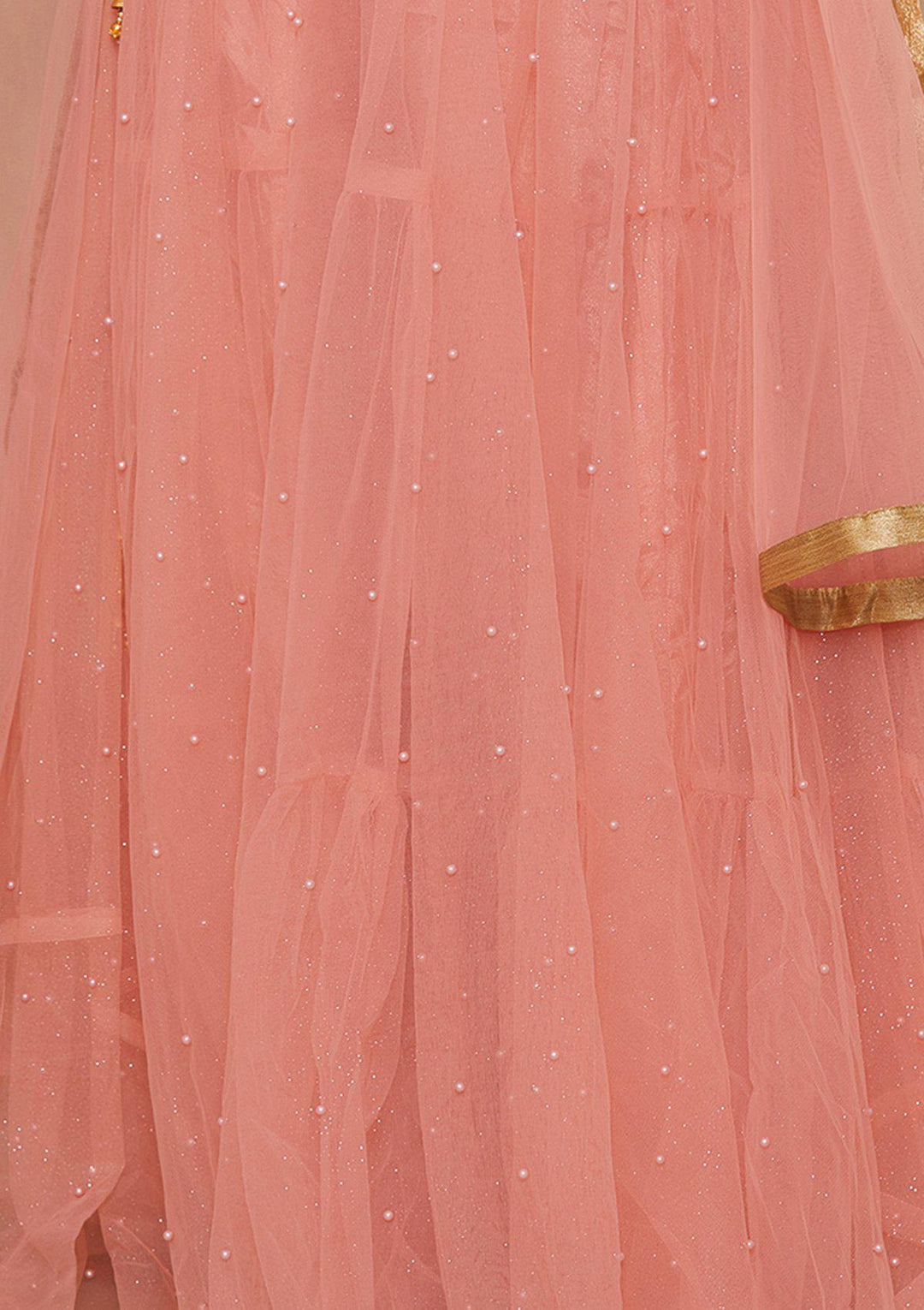 Pink Cutdana Net Designer Lehenga-Koskii
