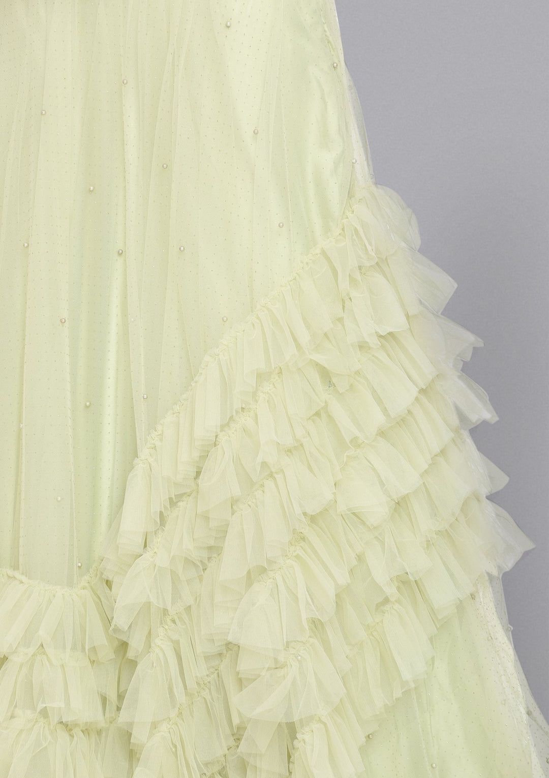 Pista Green Cutdana Net Designer Lehenga-Koskii