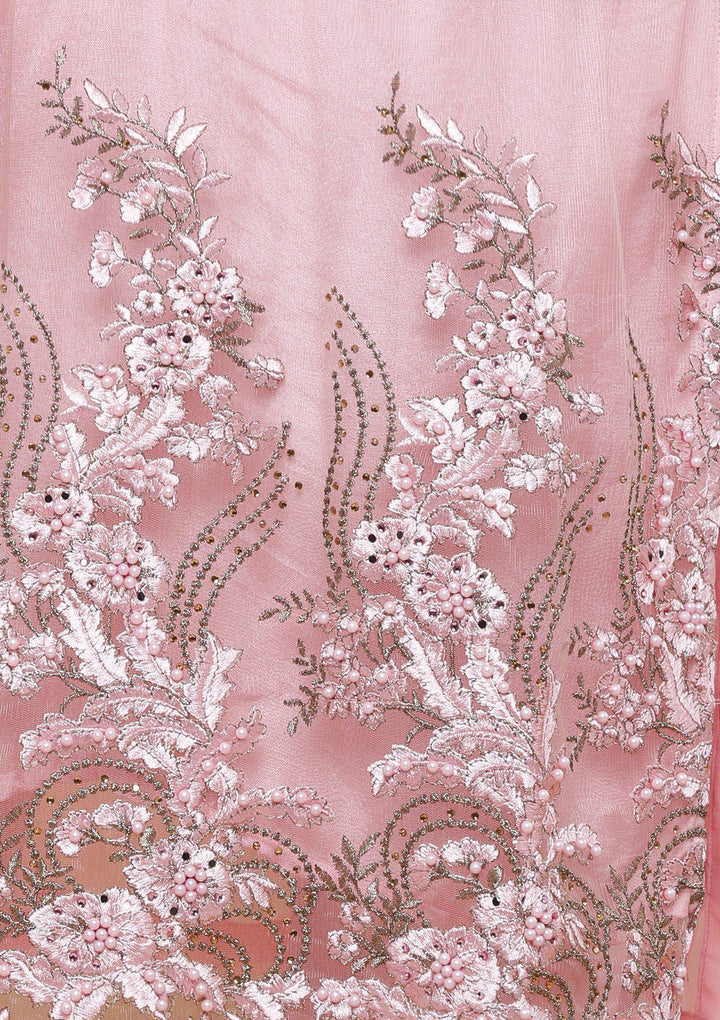 Pink Embellished Floral Designer Salwar Suit-Koskii