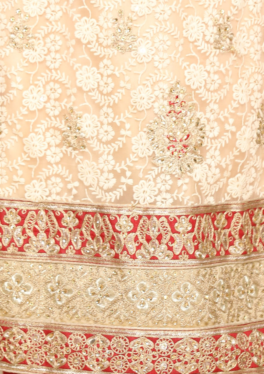 red and beige designer salwar suit-Koskii