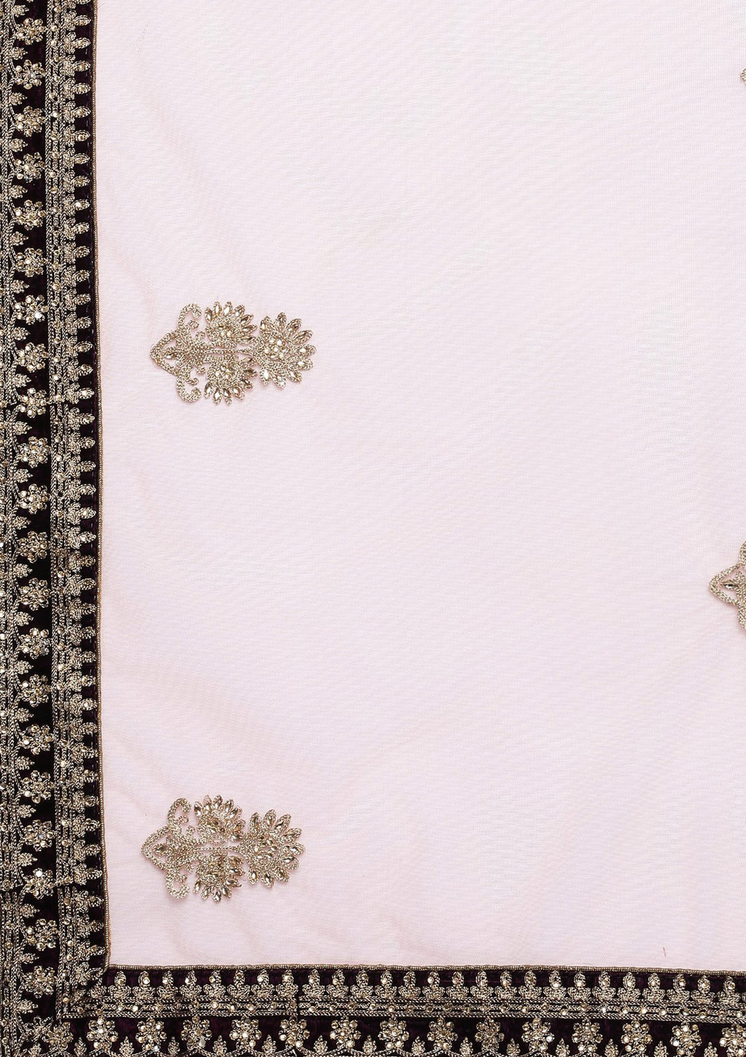 Wine Zariwork Velvet Designer Lehenga-Koskii