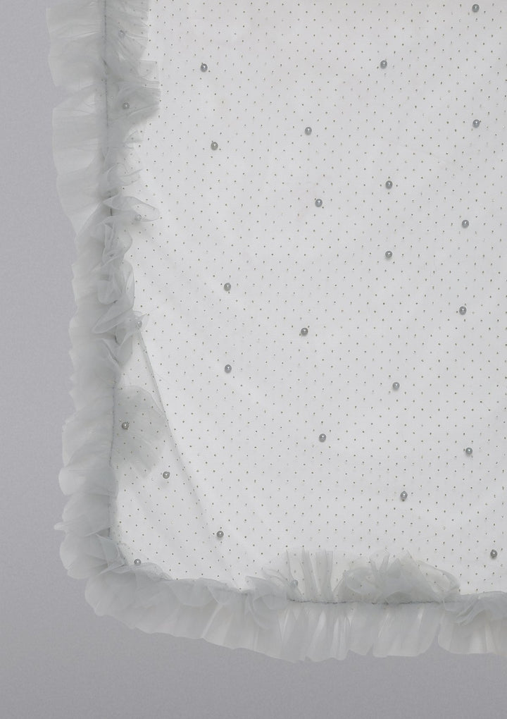 Light Grey Cutdana Net Designer Lehenga-Koskii