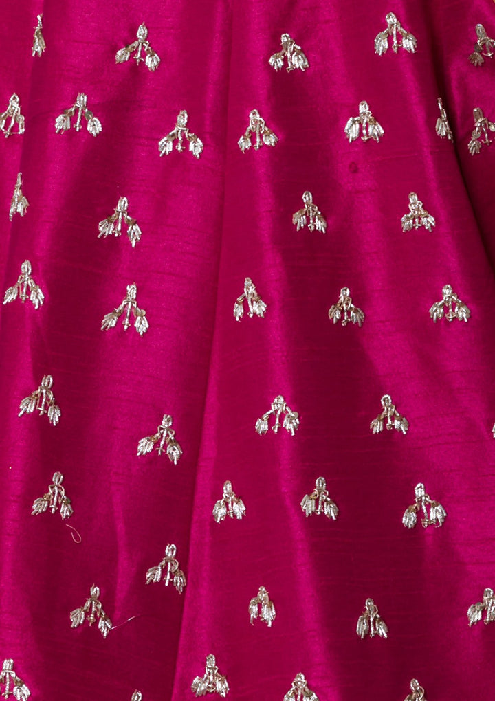 Pink Sequinned Silk Designer Lehenga-Koskii
