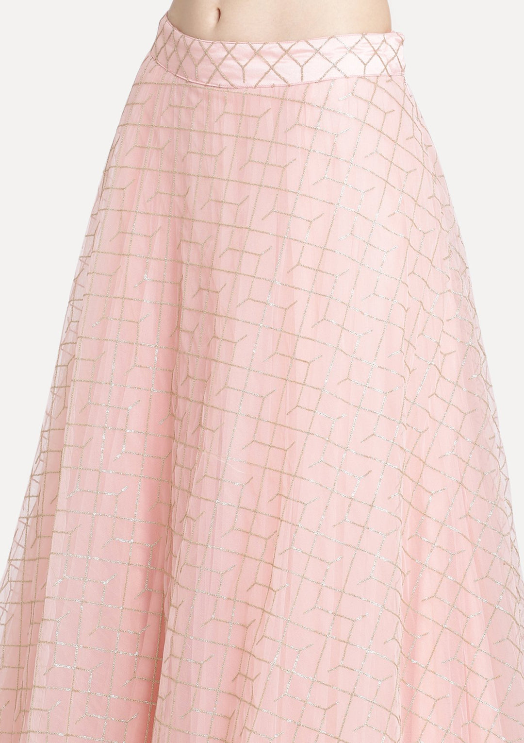 Pink Stonework Net Designer Lehenga-Koskii
