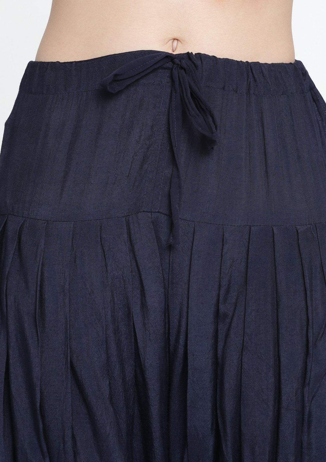 Navy Blue Gotapatti Semi Crepe Designer Salwar Suit-Koskii