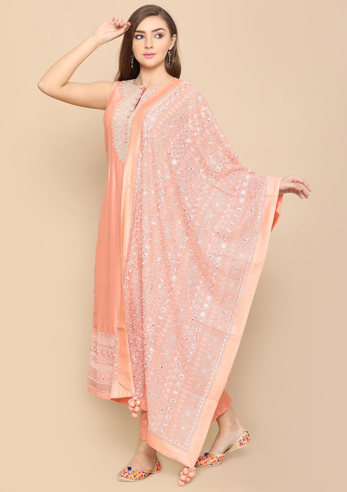 Peach Gota Patti Designer Salwar Suit-Koskii