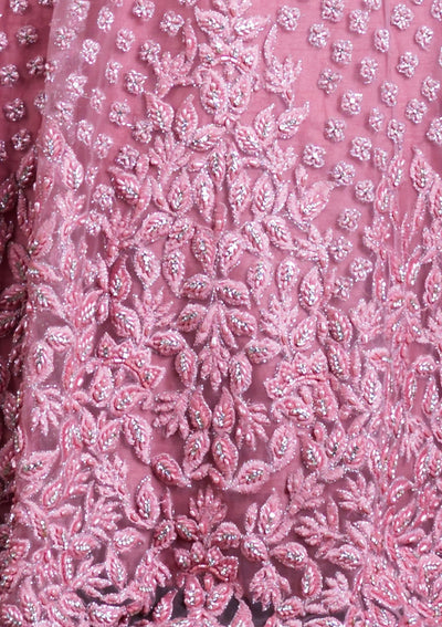 Pink Stonework Net Designer Lehenga-Koskii