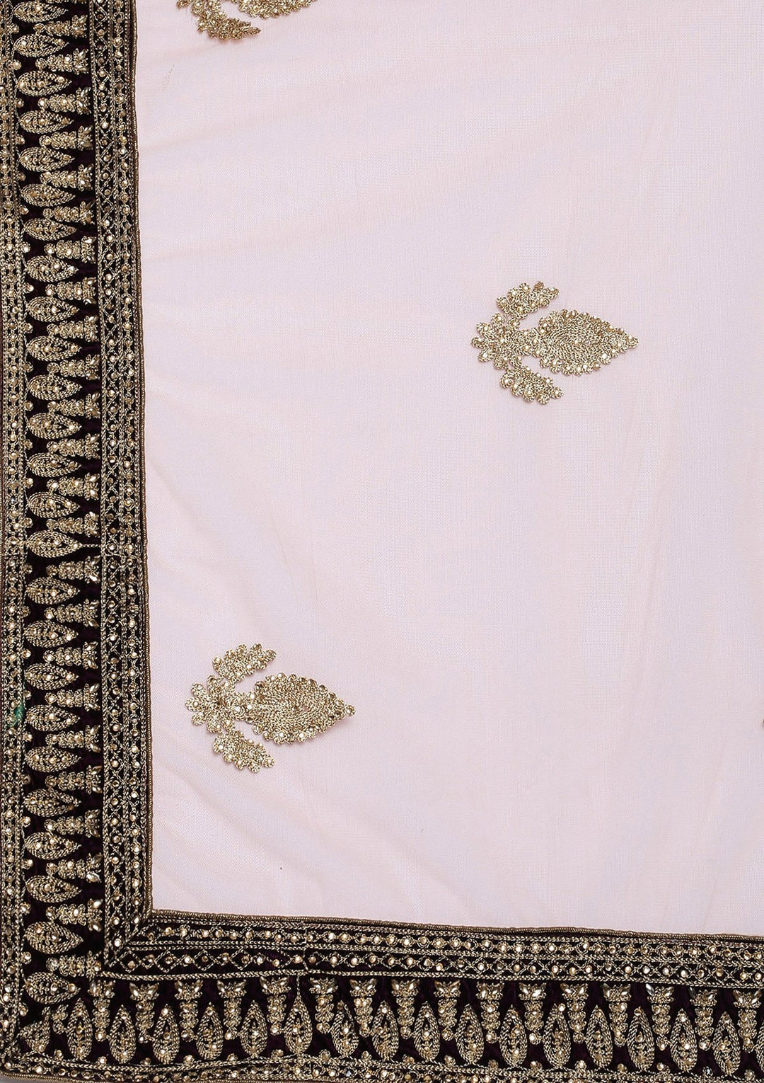 Wine Zariwork Velvet Designer Lehenga-Koskii