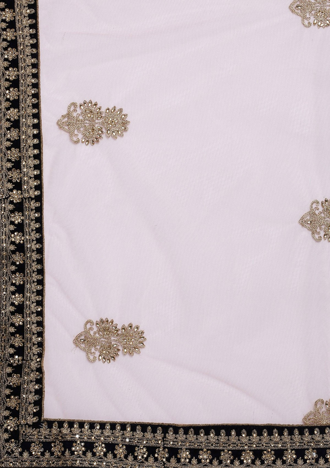 Navy Blue Zariwork Velvet Designer Lehenga-Koskii