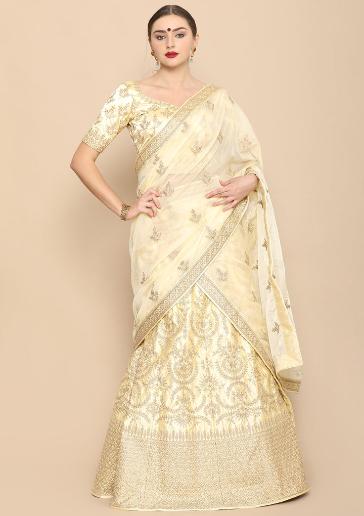 Gold Zari work Designer Lehenga-Koskii