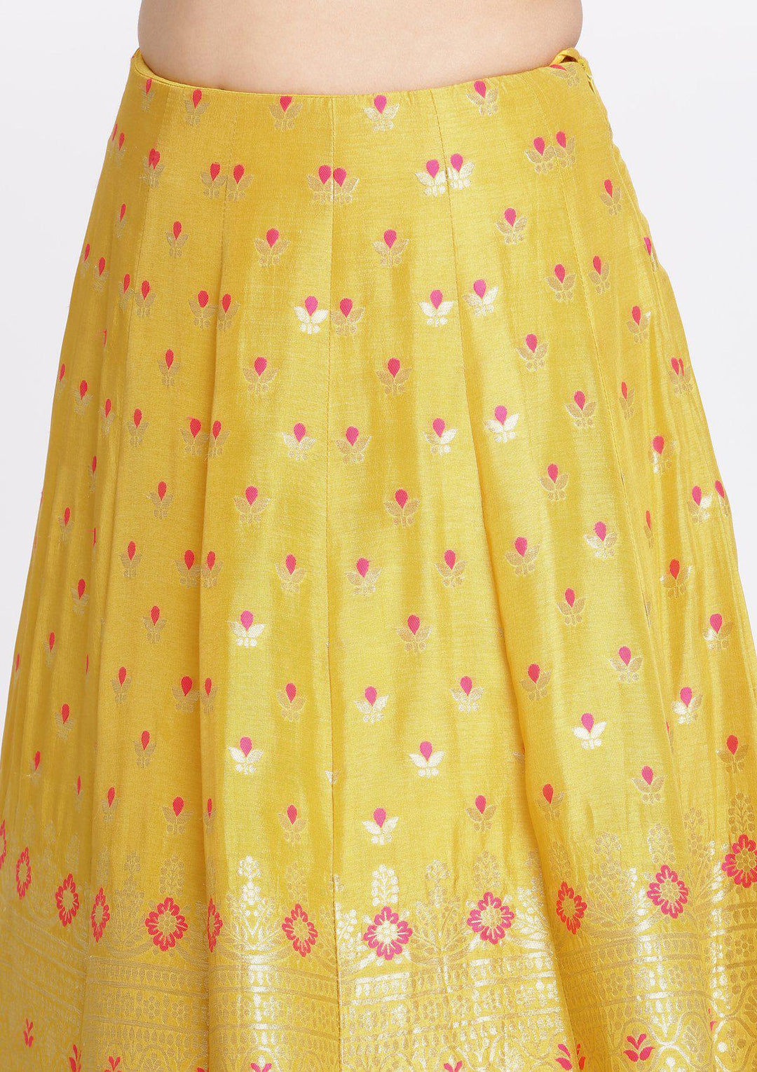 Yellow Gotapatti Brocade Designer Lehenga-Koskii