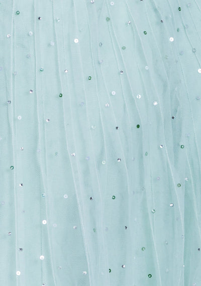 Sea Green Embellished Net Designer Lehenga-Koskii