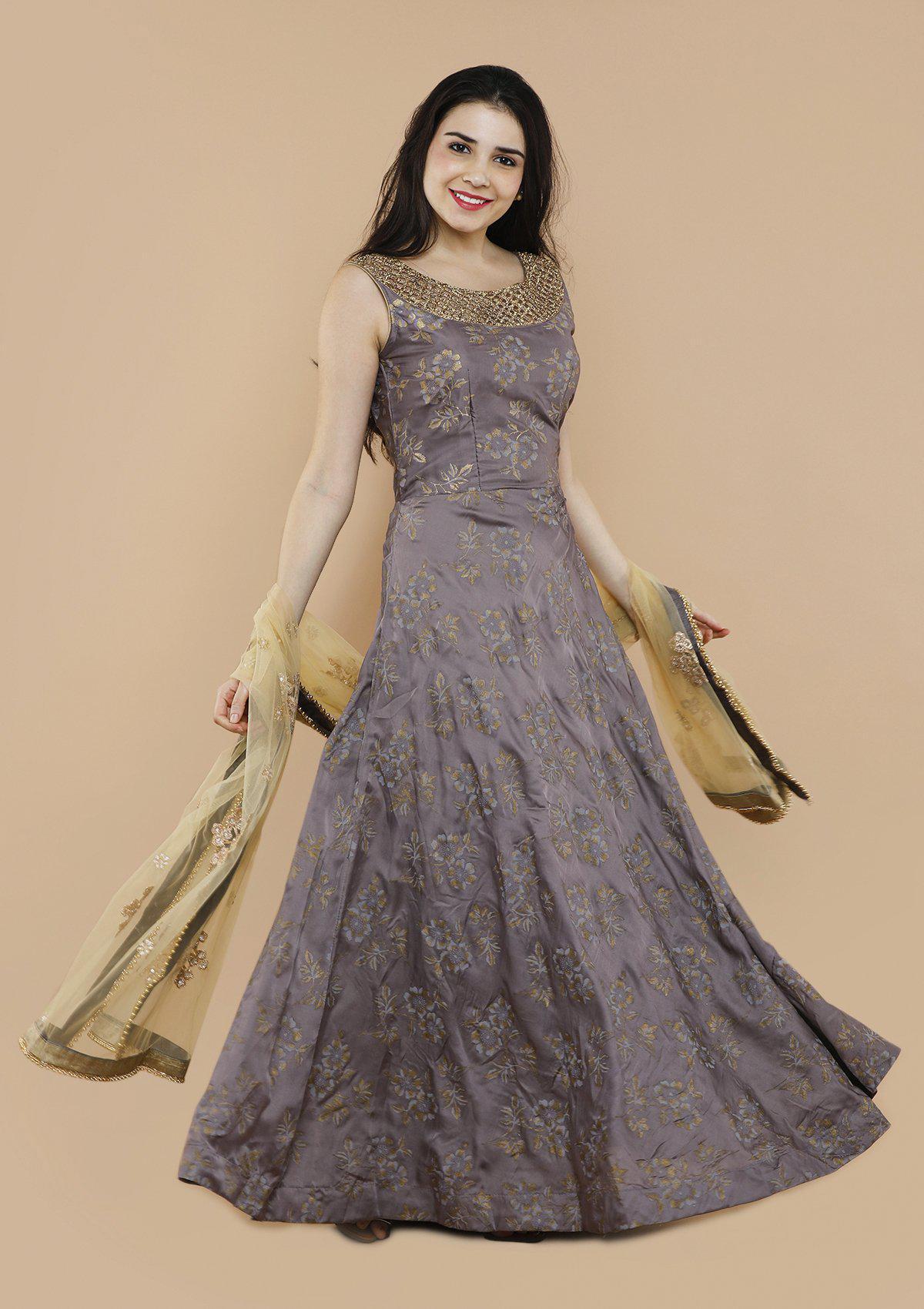 Lavender Cutwork Designer Gown-Koskii