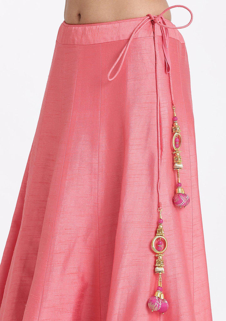 Peach Zardozi Rawsilk Designer Lehenga-Koskii