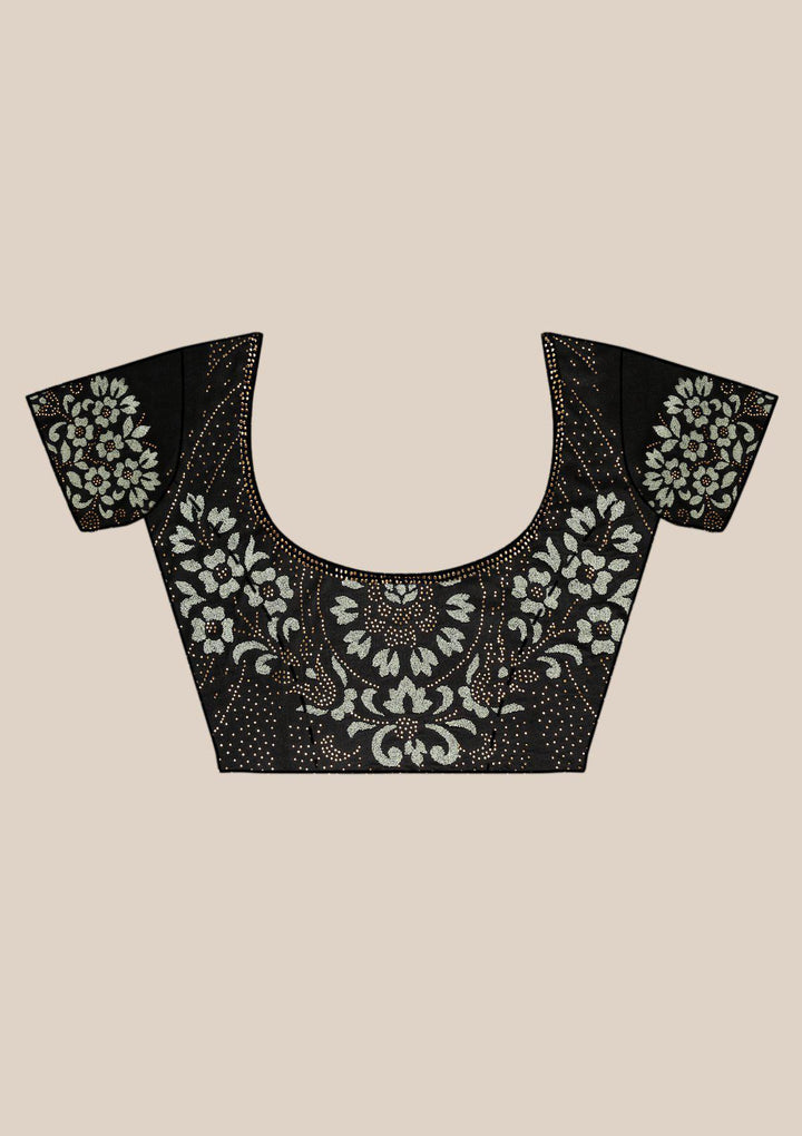 Pista Green Swarovski Georgette Designer Saree-Koskii