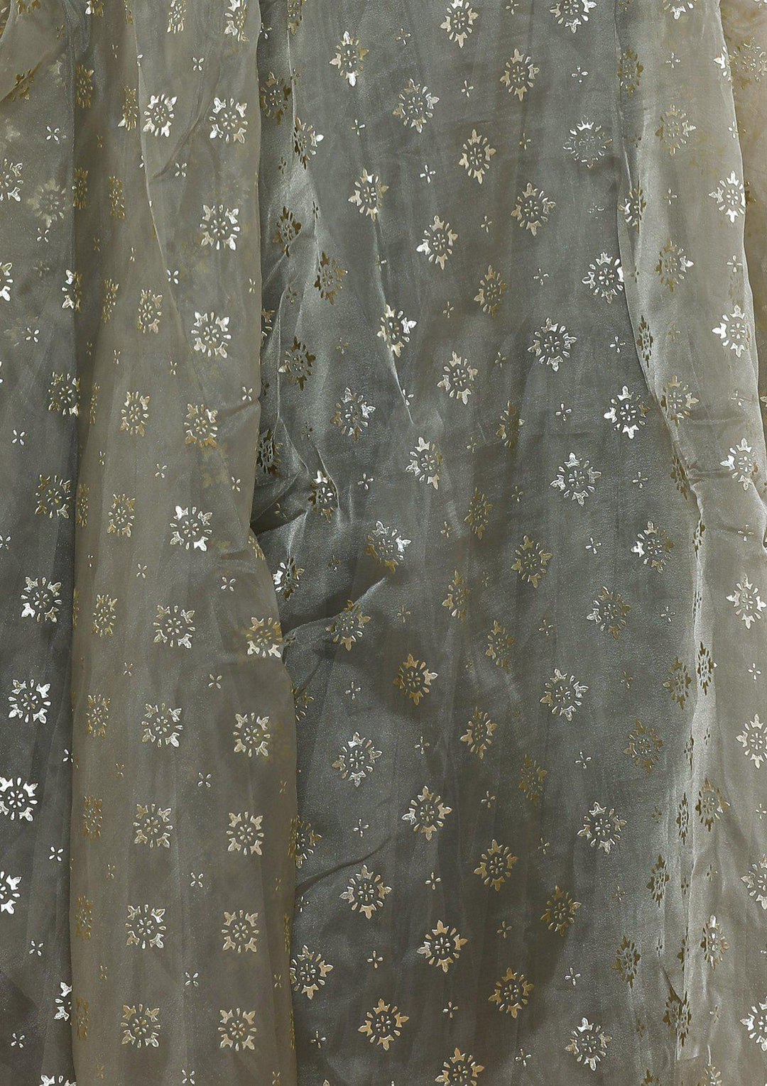 Grey Tissue Silk Net Designer Lehenga-Koskii