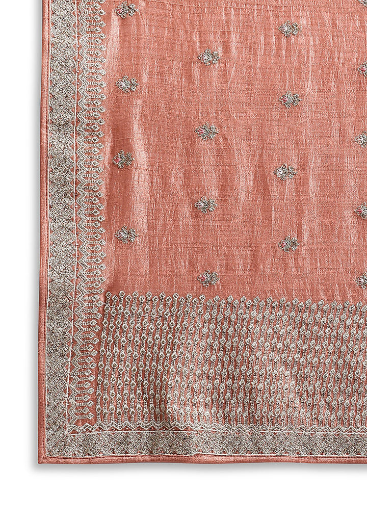 Maroon Zariwork Rawsilk Designer Gown-Koskii