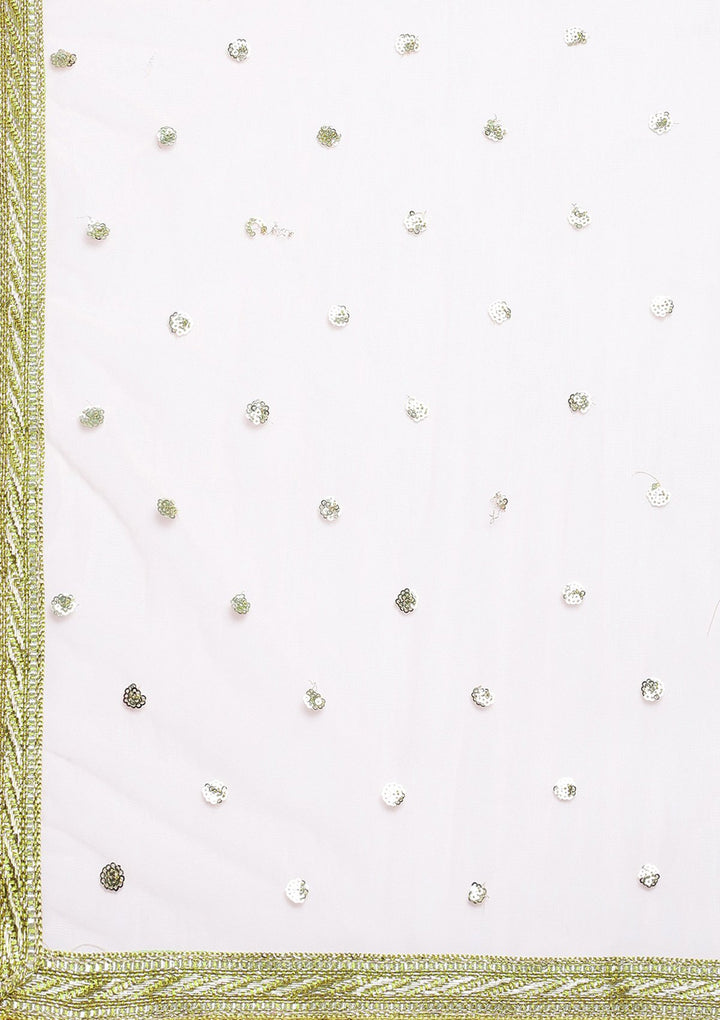 Pista Green Cutdana Georgette Designer Lehenga-Koskii