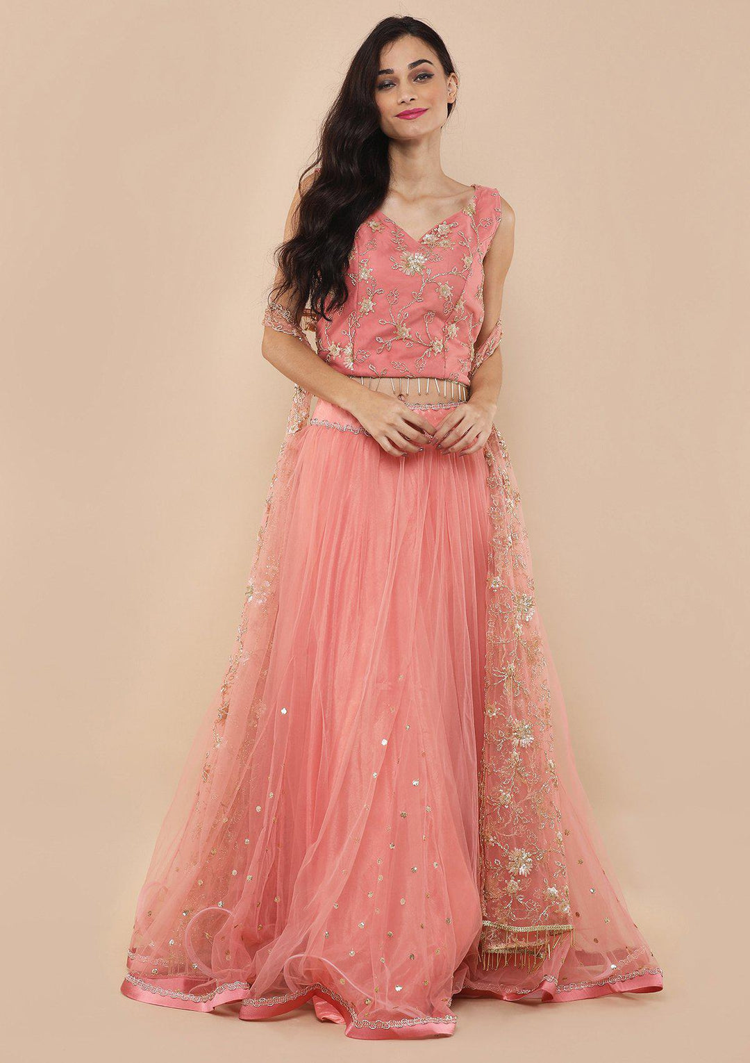 Koskii Pink Lehenga-Koskii