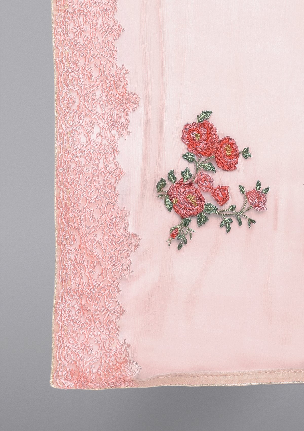 Pink Threadwork Georgette Designer Salwar Suit-Koskii