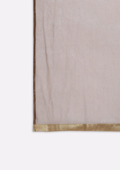 Brown Stonework Art Silk Designer Gown - koskii