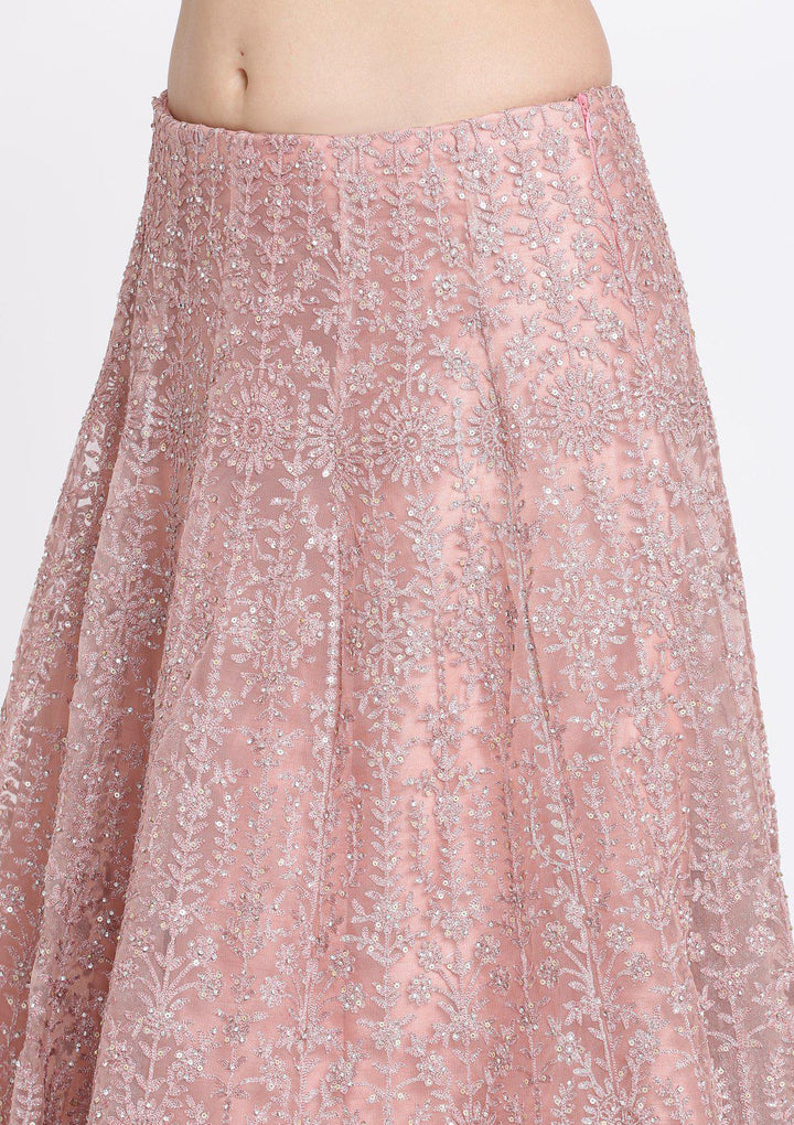 Mauve Zariwork Net Designer Lehenga-Koskii