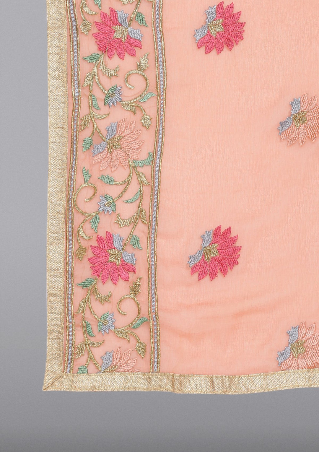 Gold Threadwork Chanderi Designer Salwar Suit-Koskii