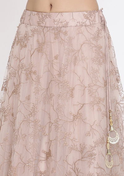 Lavender And Wine Stonework Net Designer Lehenga - koskii