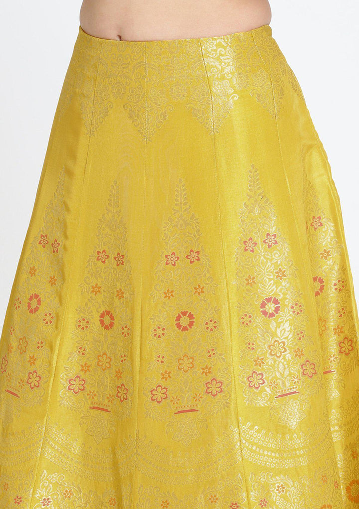 Yellow Gotapatti Brocade Designer Lehenga-Koskii