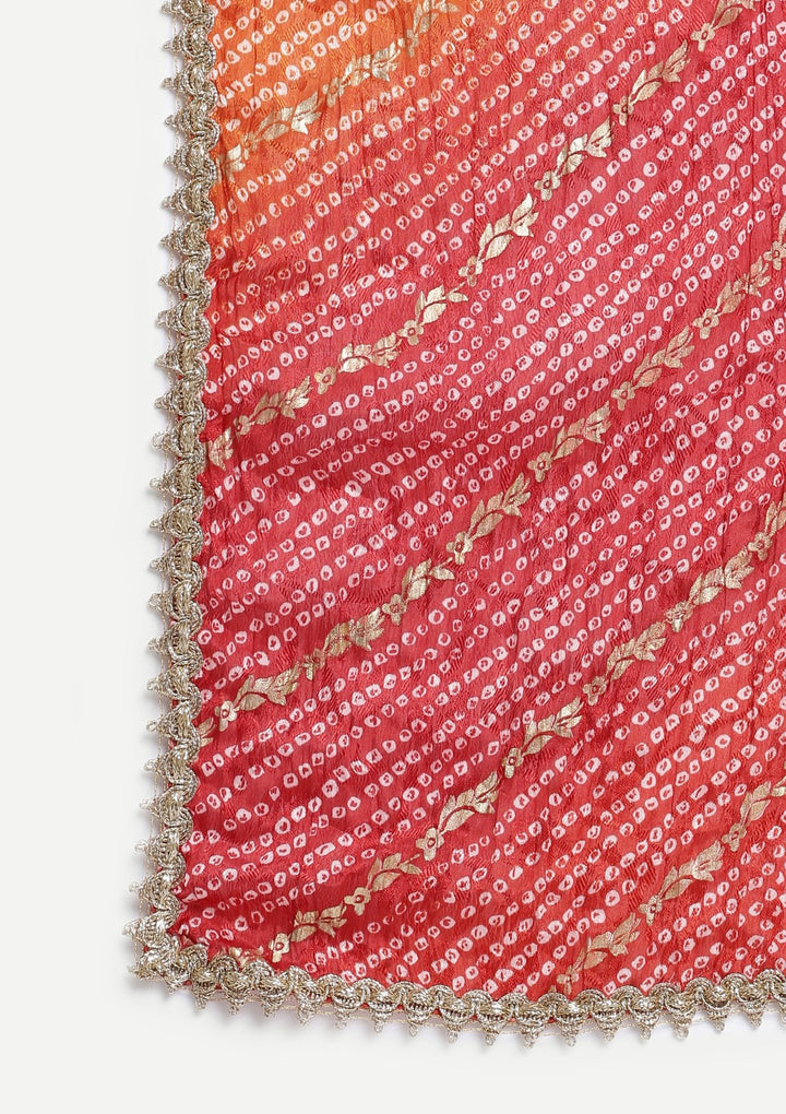 Mehendi Threadwork Banarasi Designer Gown-Koskii