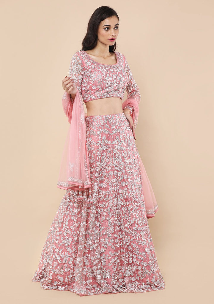 Koskii Pink Bridal Lehenga-Koskii