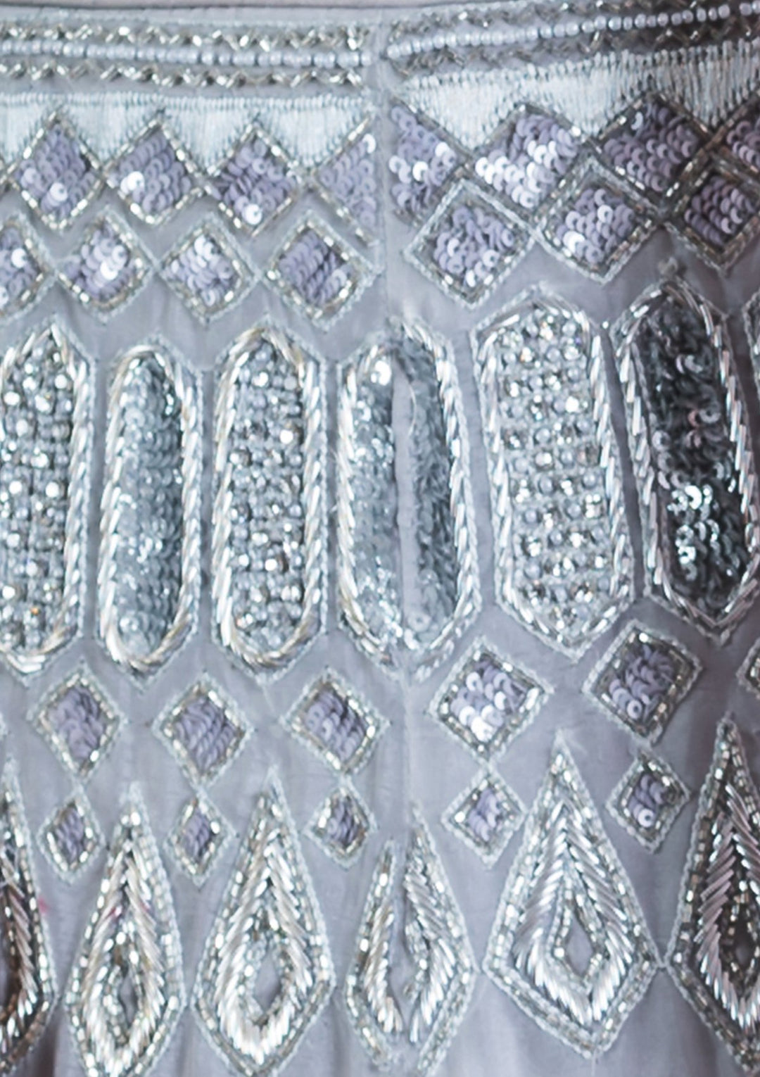 Grey Zardozi Tissue Designer Lehenga-Koskii