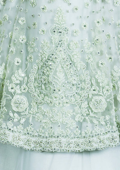 Koskii Pista Green Indo-Western Casual Gown-Koskii