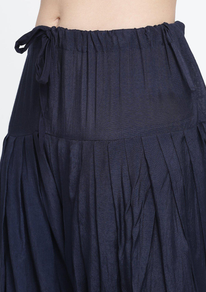 Navy Blue Gotapatti Semi Crepe Designer Salwar Suit-Koskii