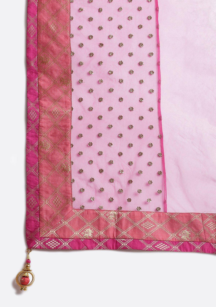 Peach Zardozi Rawsilk Designer Lehenga-Koskii