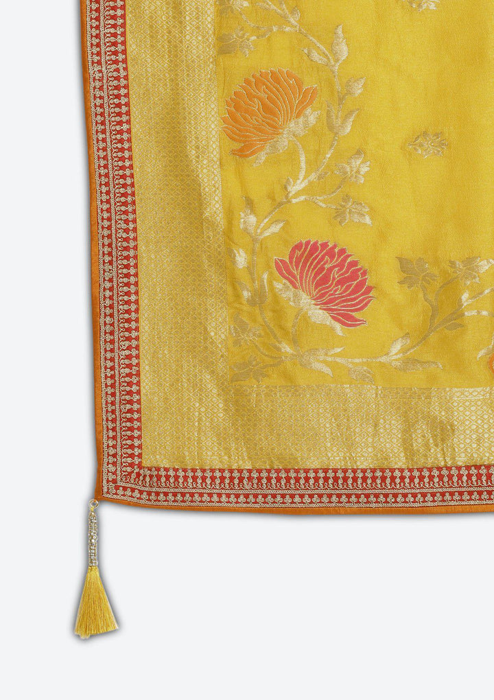 Yellow Gotapatti Brocade Designer Lehenga-Koskii