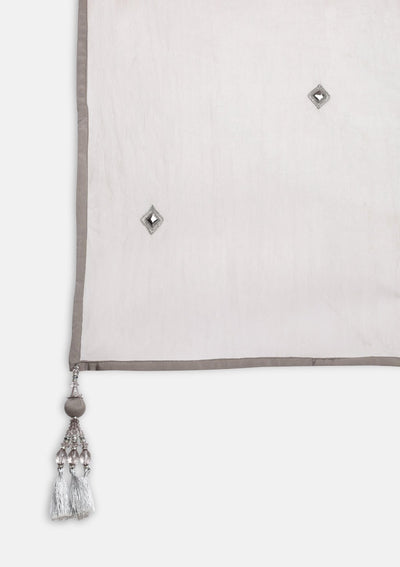 Grey Mirrorwork Tissue Designer Lehenga-Koskii