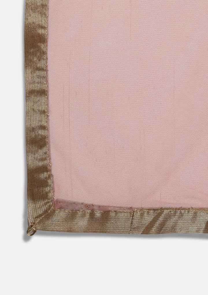 Dark Grey Zardozi Tissue Designer Lehenga-Koskii