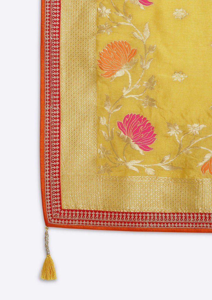 Yellow Gotapatti Brocade Designer Lehenga-Koskii