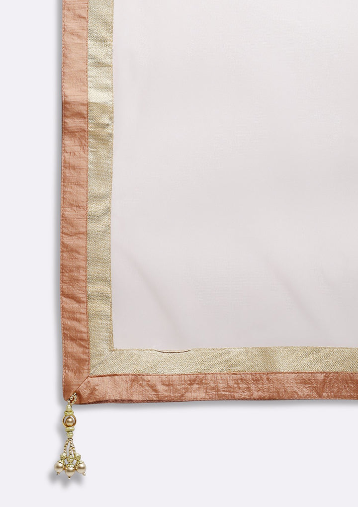 Peach Zariwork Net Designer Lehenga-Koskii