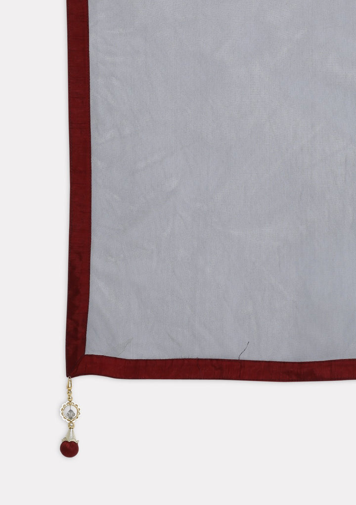 Maroon and Black Cutdana Rawsilk Designer Lehenga-Koskii