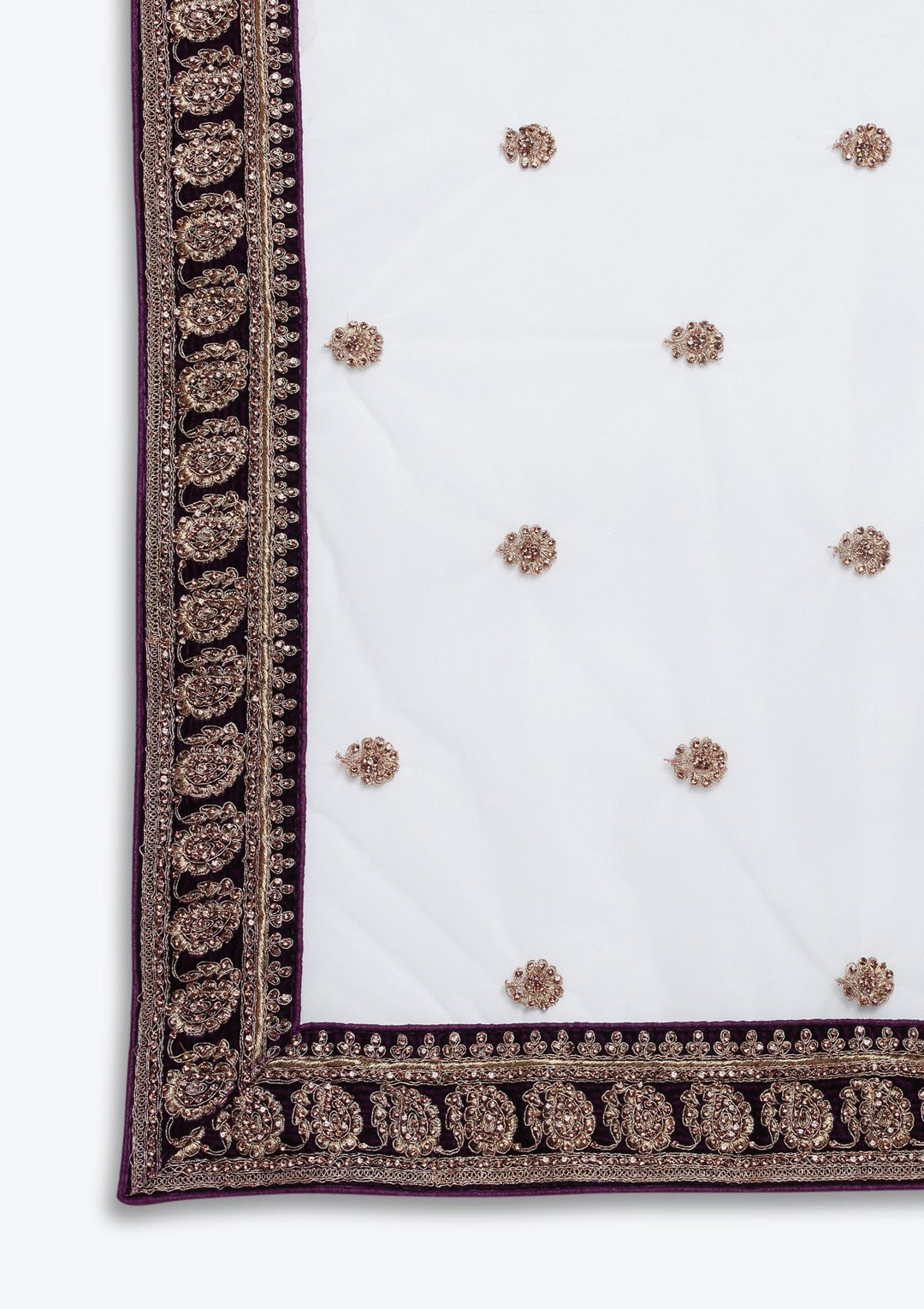 Wine Stonework Velvet Designer Lehenga-Koskii