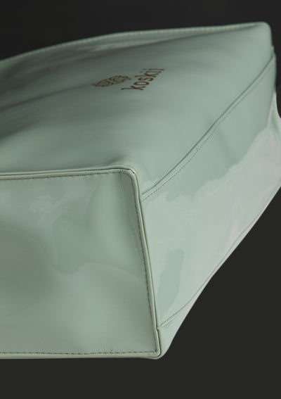 Pista Green PU Leather Hand Bag - Koskii