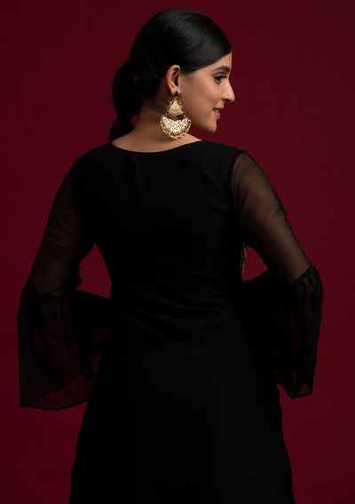 Black Sequins Georgette Designer Salwar Suit - koskii