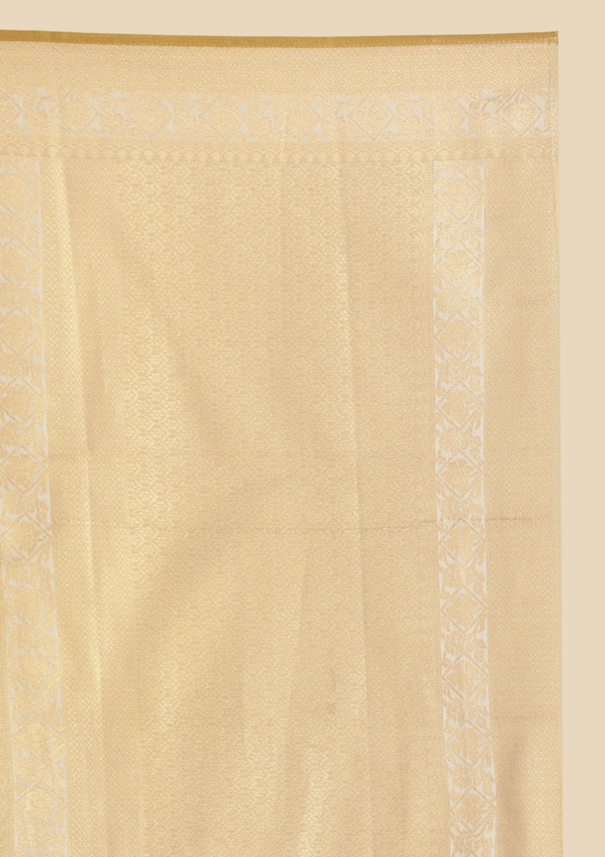 Cream Zariwork Tissue Designer Saree - koskii